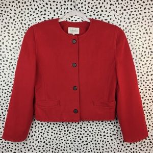 Rafaella Vintage Red Wool Blend Crop Jacket Sz 10